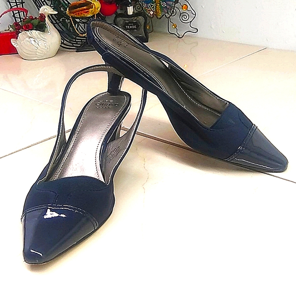 🔴 Circa Joan David Luxe Blue Slingback Heels